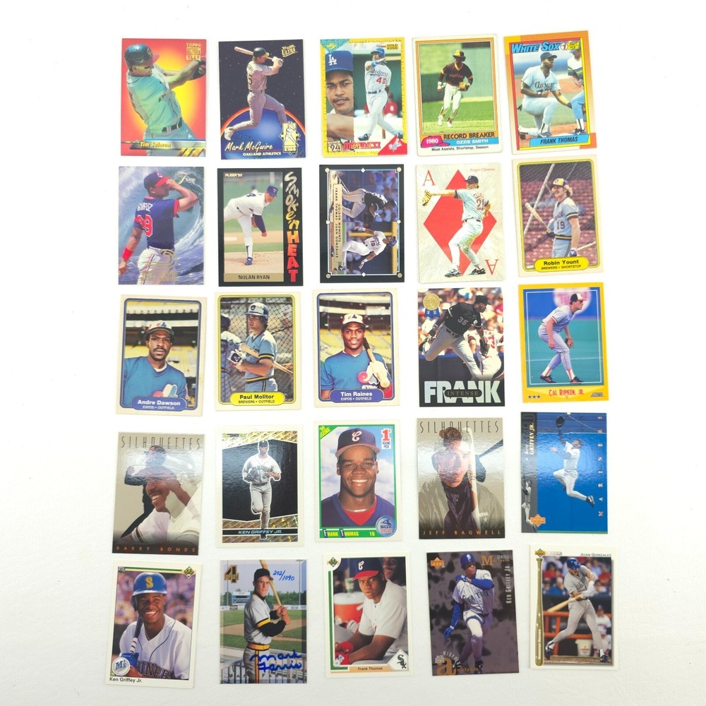 25 Card Baseball Star Lot Several Year Span All Pictured Salmon McGwire Ryan